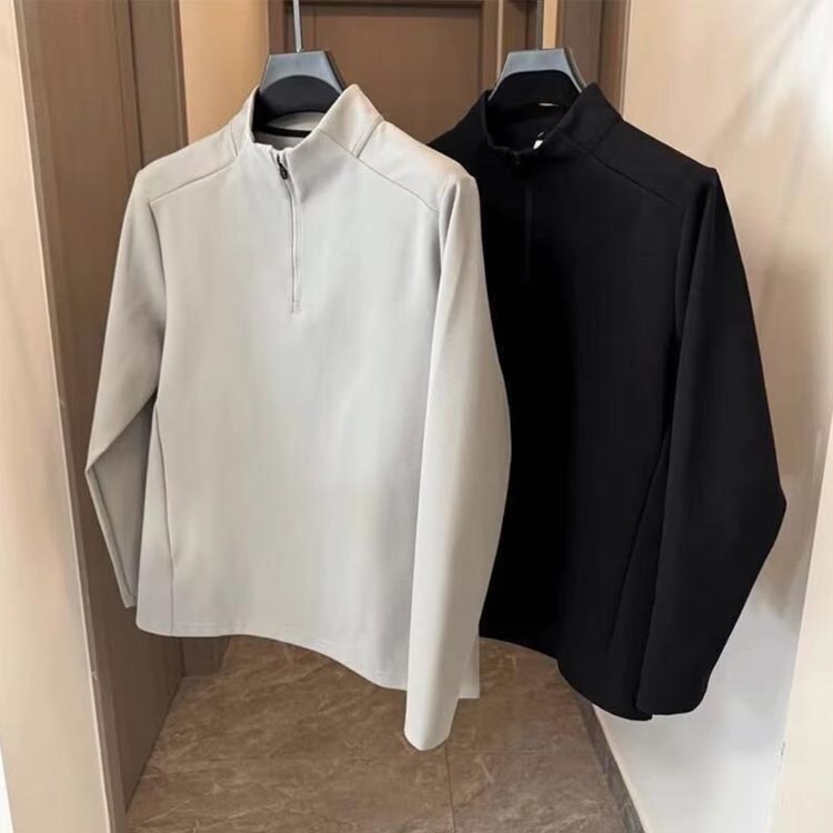 トレーニングウェア長袖ロングTシャツメンズコンプレッショントップスハーフジッパ...