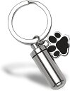 ロケットペンダント ペットネックレス カプセル カプセル ネックレス 骨入れ キーホルダー ペンダント お守り 猫 犬 遺骨 ペット肉球 完全防水型 高い耐久性...