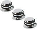 ノーブランド品 3個 金属製のボリュームコントロールノブ ヒント 交換用ギターエフェクトキャットローハットボリュームコントロールノブ ギターのボリュームコントロ...