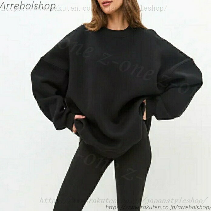 スウェット 長袖 プルオーバーロング Tシャツ tシャツ 冬新作 体型カバー 無地 レ...