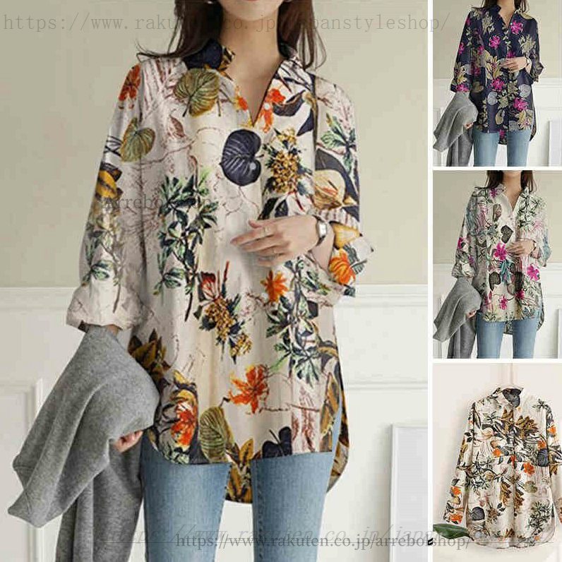 サイズS M L XL 2XL 3XL 4XL 5XLサイズについての説明サイズ(cm) 表示サイズ：S/M/L/XL/2XL/3XL/4XL/5XL バスト：107/112/117/122/127/132/137/142 肩幅：51/53/55/57/59/61/63/65 袖丈：53/53/53/53/53/53/53/53 総丈：75/76/77/78/79/80/81/82素材【素材】リネン色COLOR1パープル COLOR2オレンジ COLOR3紺色備考 ●サイズ詳細等の測り方はスタッフ間で統一、徹底はしておりますが、実寸は商品によって若干の誤差(1cm-3cm )がある場合がございますので、予めご了承ください。●製造ロットにより、細部形状の違いや、同色でも色味に多少の誤差が生じます。●パッケージは改良のため予告なく仕様を変更する場合があります。▼商品の色は、撮影時の光や、お客様のモニターの色具合などにより、実際の商品と異なる場合がございます。あらかじめ、ご了承ください。▼生地の特性上、やや匂いが強く感じられるものもございます。数日のご使用や陰干しなどで気になる匂いはほとんど感じられなくなります。▼同じ商品でも生産時期により形やサイズ、カラーに多少の誤差が生じる場合もございます。▼夏 シャツ ブラウス トップス レディース 長袖 体型カバー リネン コットン シャツ ゆったり 大きいサイズ チュニック 長袖ロングシャツ 春秋 可愛い"メーカー希望小売価格はメーカーカタログに基づいて掲載しています