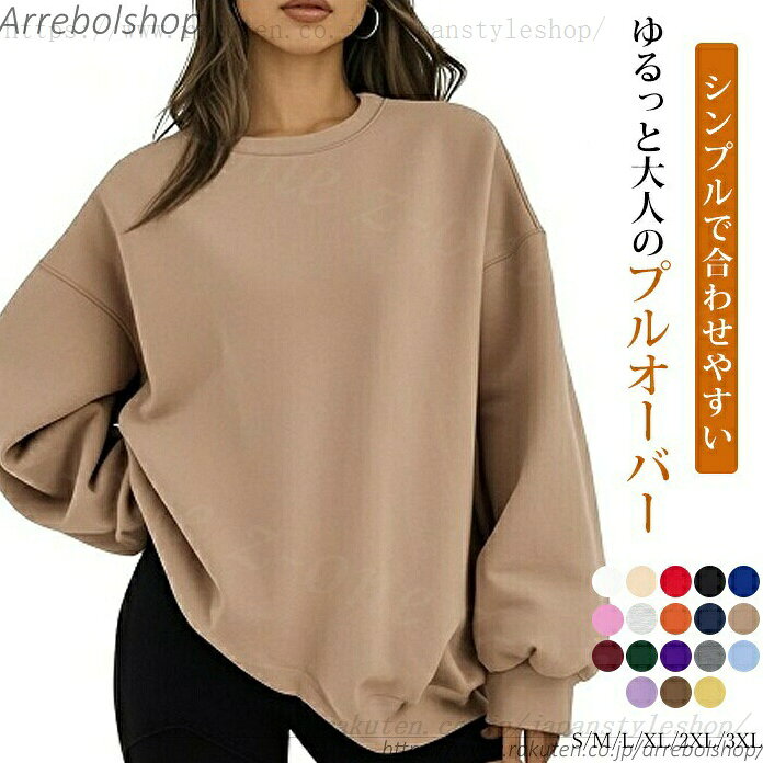 スウェット 長袖 プルオーバーTシャツ tシャツ 微起毛 冬新作 体型カバー 無地 レディース 長袖