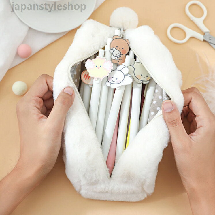 ペンケース ポーチ レディース 小学生 どうぶつ 筆箱 アニマル 入学祝い もふもふ もこもこ 学生 中学生 高校生 かわいい 4色 送料無料 プレゼント japanstyleshop-10007010 ジャパンスタイルショップ サンプル画像3