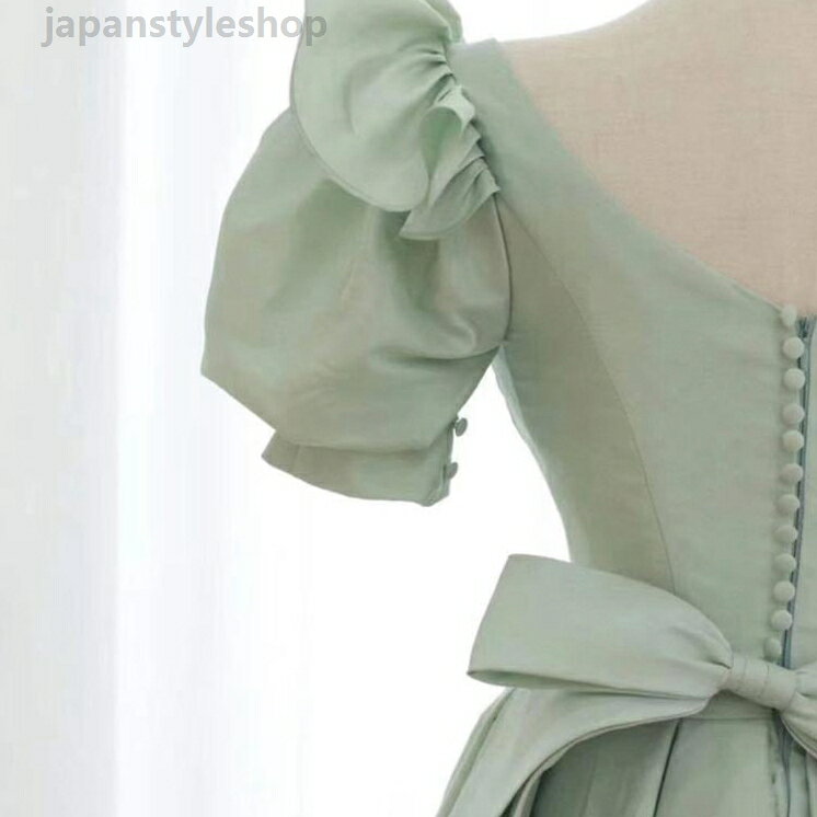 パーティードレス ロングドレス ロングワンピース ウェディングドレス ドレス ウエディングドレス パーティドレス ステージドレス 演奏会用 舞台衣装 Aライン Vネック 20代 半袖 ロング丈 - 3