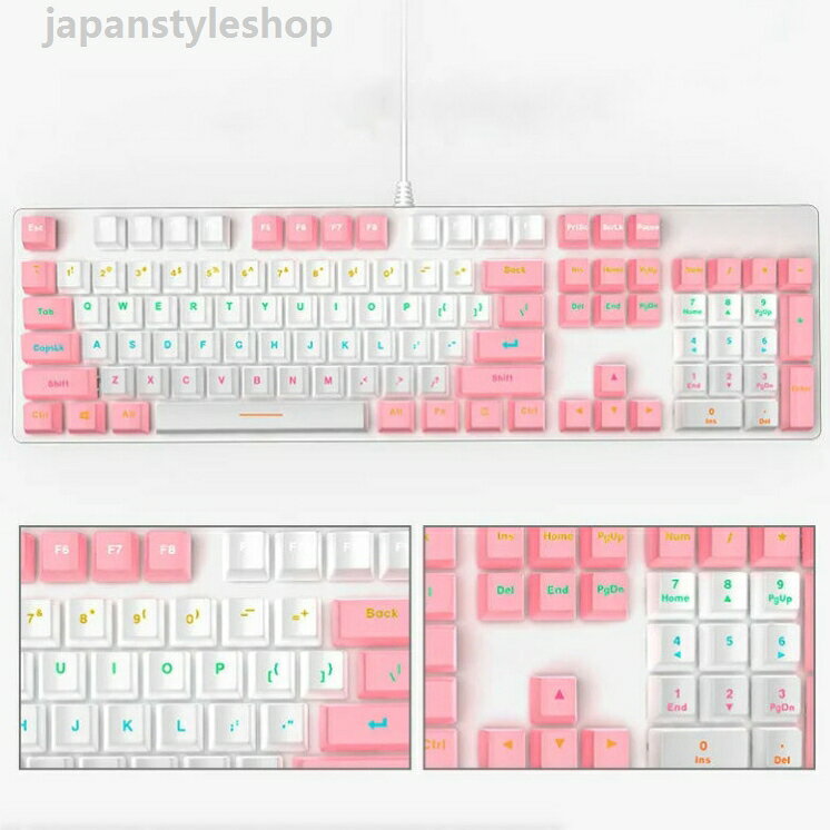 キーキャップ Cherry MX キーキャップ トップ 104キー キーキャップセット キャップ かわいい おしゃれ メカニカルゲーミングキーボード 送料無料 キーボード 交換用 切り替え 英語 - Image 3
