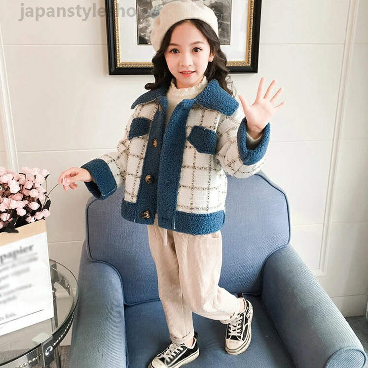 キッズコート 子供服 女の子 長袖 冬物 あったか チェック ミディアム丈 裏ボア 厚...