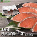 北洋産 沖流し 天然紅鮭 半身 [1.3kg程度：15切れ程度] / 甘塩 切り身 冷凍 送料無料