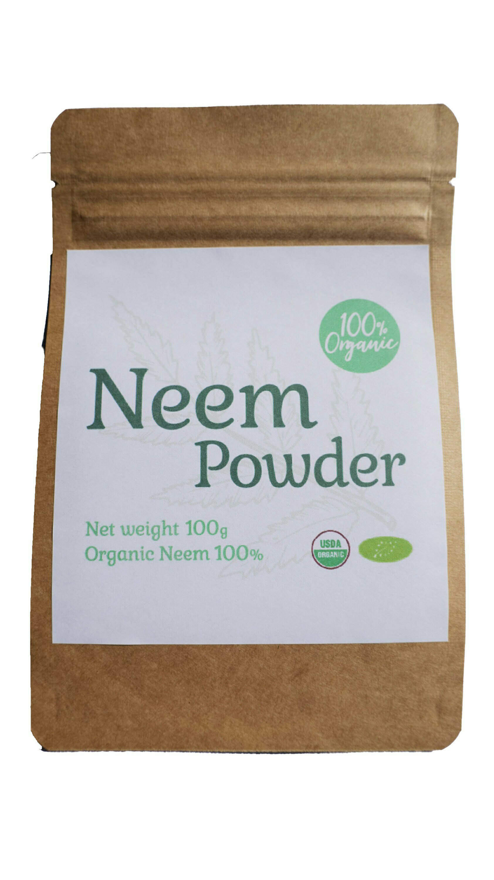 100%オーガニック　ニームパウダー(neem powder) 100g 環境に配慮したチャック付きパック 無農薬栽培　..