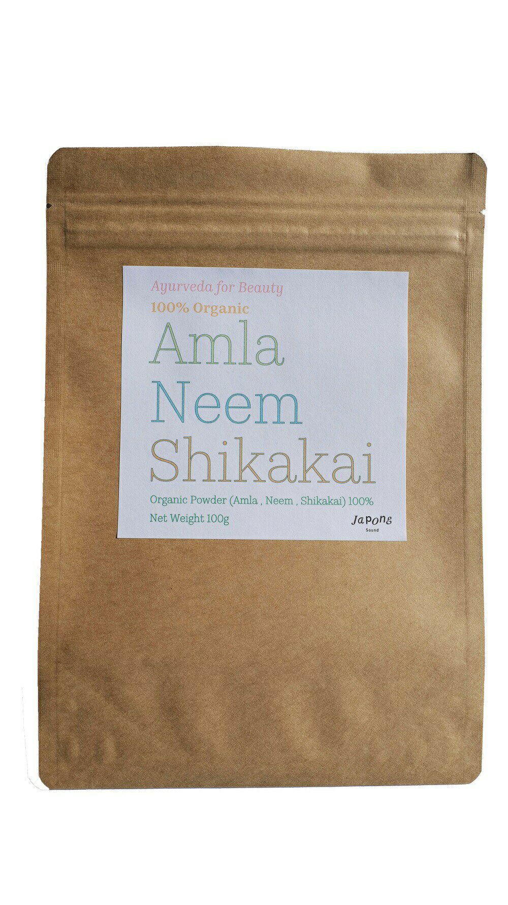 100 オーガニック ヘアサロン専売品 シカカイ＆アムラ＆ニームパウダー / Organic Shikakai Amla Neem Powder 100g ハーブシャンプー ヘアケア ハーブトリートメント 無添加シャンプー ヘアサロン用品 美容 アーユルヴェーダ グーズベリー(ミックス済み商品)