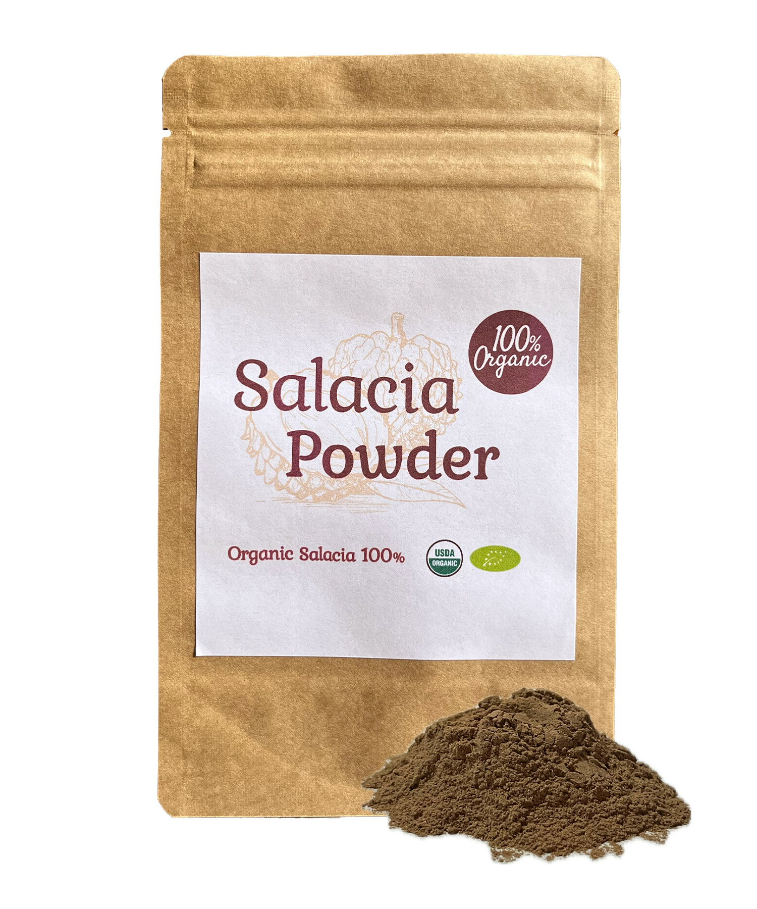 【新商品レビューキャンペーン対象】100%オーガニック　サラシア パウダー / Salacia Powder 50g オーガニック スーパーフード アーユルヴェーダ 健康 タンニン ポリフェノール サラシノール コタラノール ダイエット ファイトケミカル サラシア粉末 脂肪 血糖値