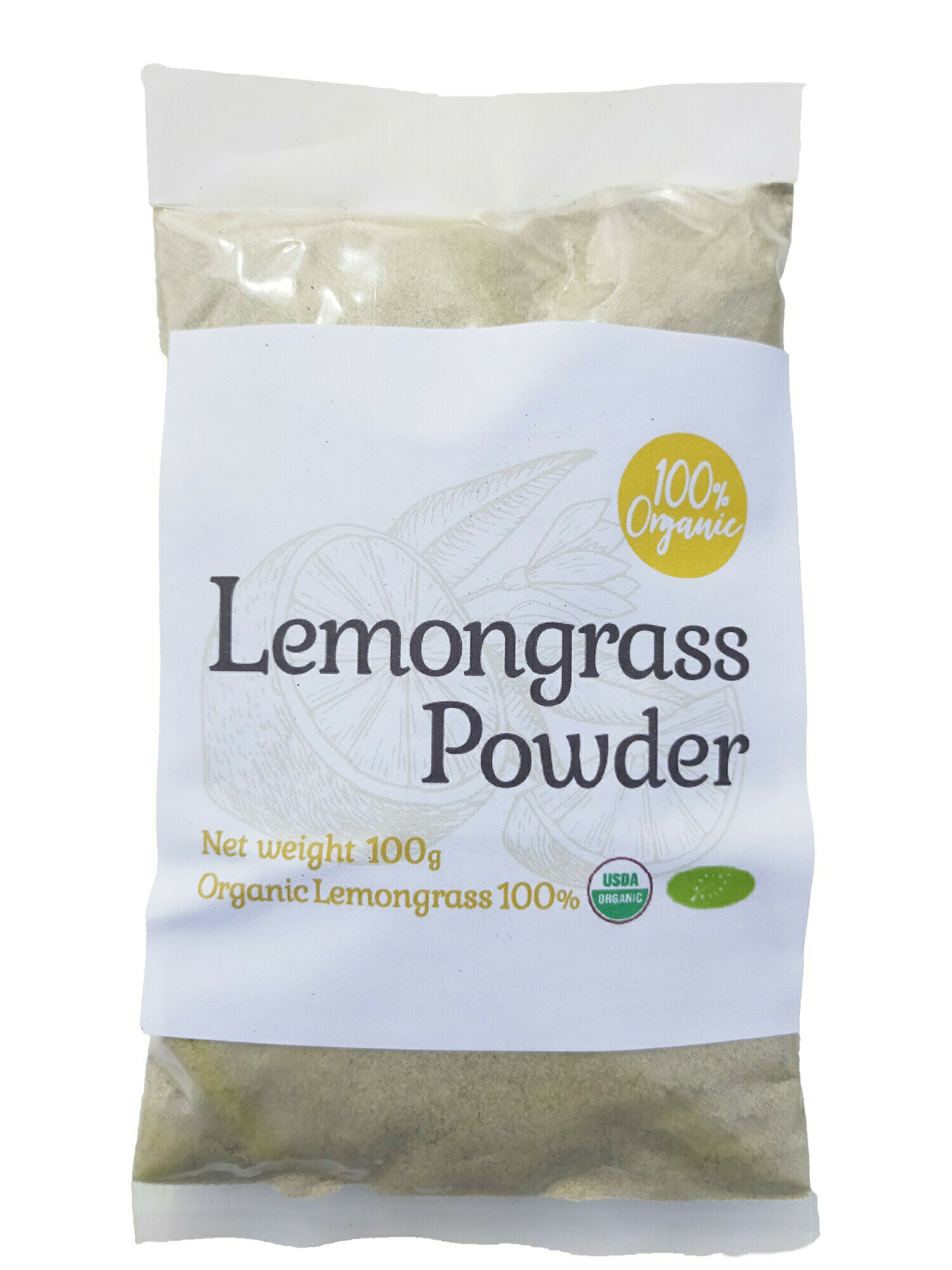 【新商品レビューキャンペーン対象】100 オーガニック レモングラス パウダー / Lemongrass Powder 100g アーユルヴェーダ 優しい風味 ハーブティー 美容