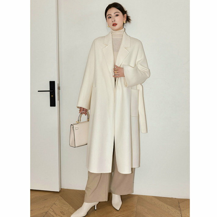 樂天商城 - チェスター コート レディース ロングコート ロング丈 アウター 秋 冬 ベルト付き カシミヤ ブレンド ウール 暖かい 大きいサイズ 20代30代 40代 50代 厚手 ゆったり 冬 秋冬 OL 無地 シンプル上品フォーマルコート　ラップコート ウールコート