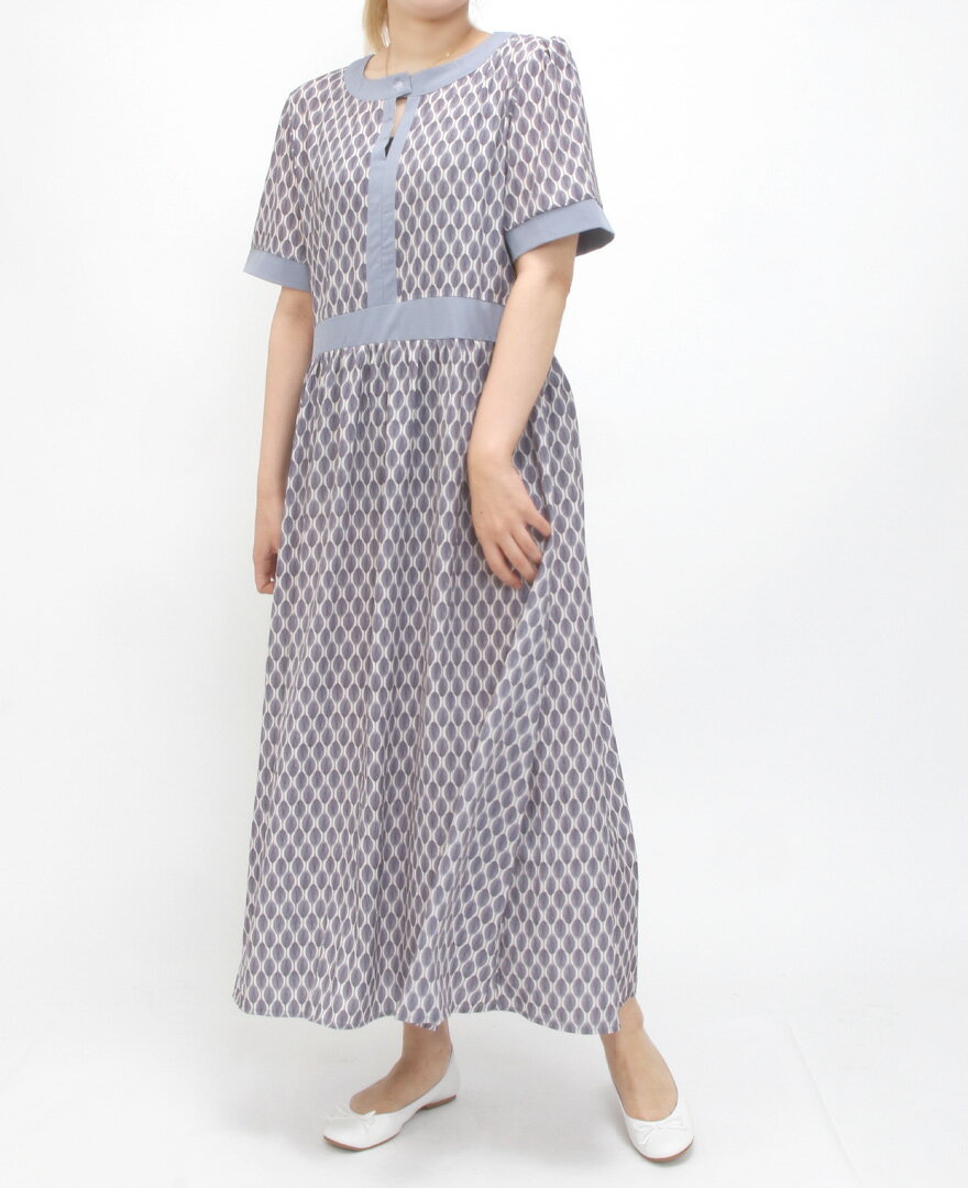 ワンピース 春 きれいめ カジュアル ロング 柄物 TRECODE トレコード 公式