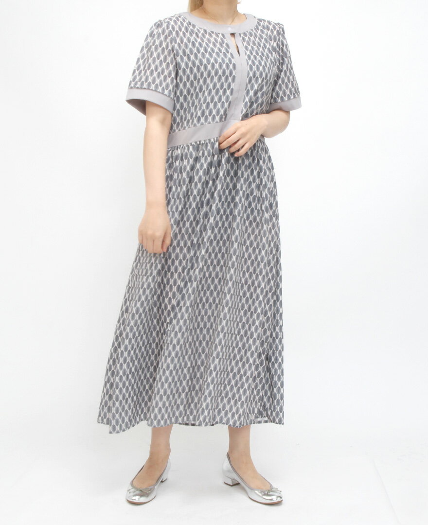 ワンピース 春 きれいめ カジュアル ロング 柄物 TRECODE トレコード 公式