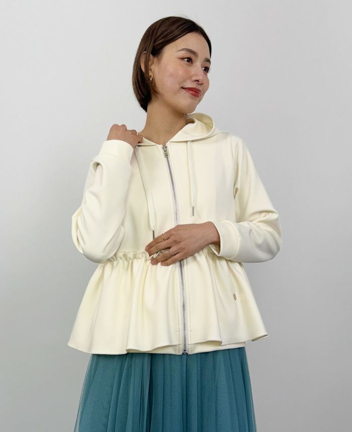 楽天CLOCHE ONLINE SHOPTRECODE トレコード 公式 フリルパーカー 新モデル 大人可愛い デザイン ポケット付き ストレッチ性 スタイルアップ