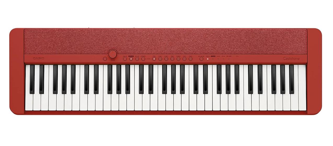 CASIO 電子キーボード CT-S1RD レッド 61鍵盤 ポータブル キーボード 初心者 練習用 軽量 コンパクト スピーカー内蔵