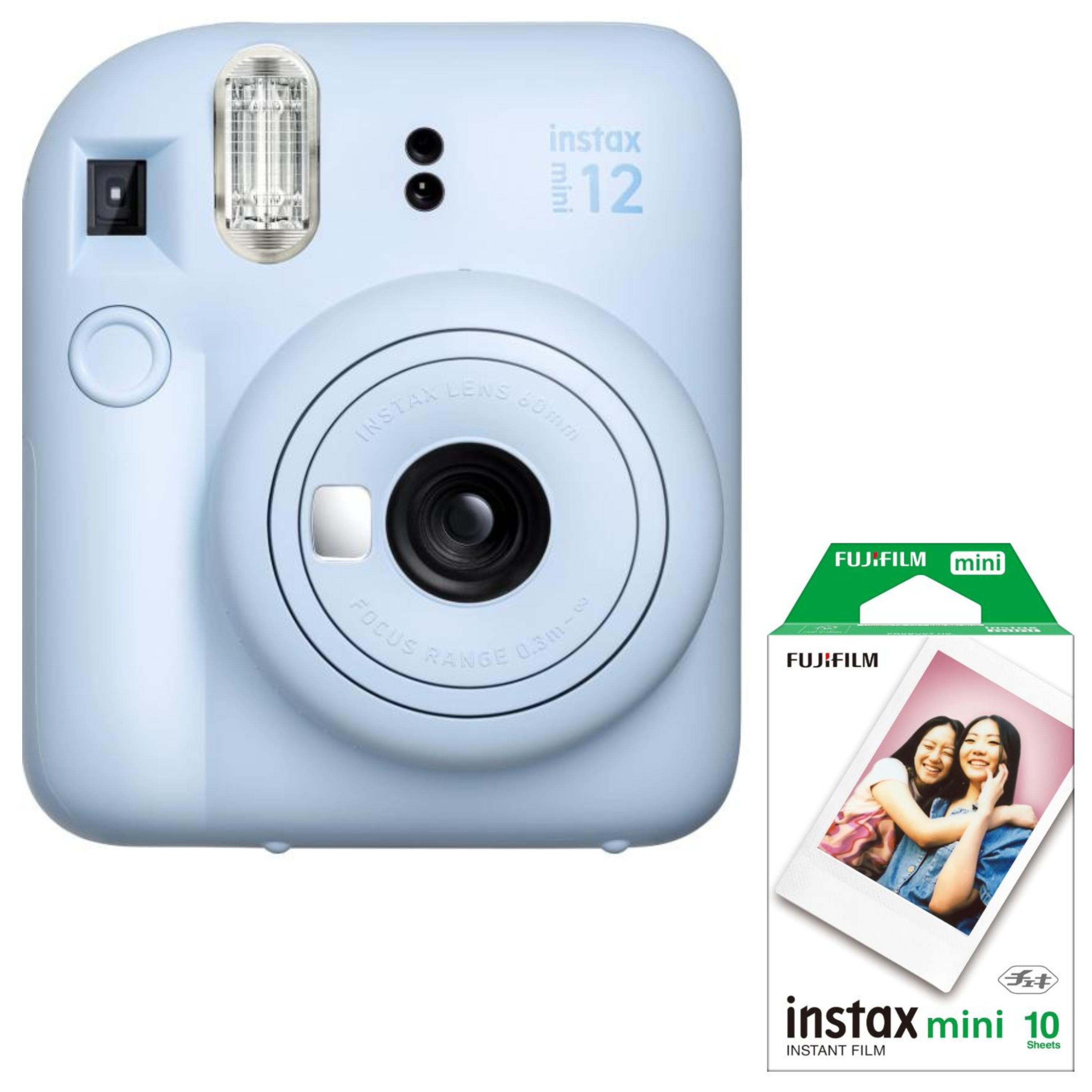 【 送料無料 】 富士フイルム チェキ instax mini 12 パステルブルー 本体＋専用フィルム10枚付き スターターセット