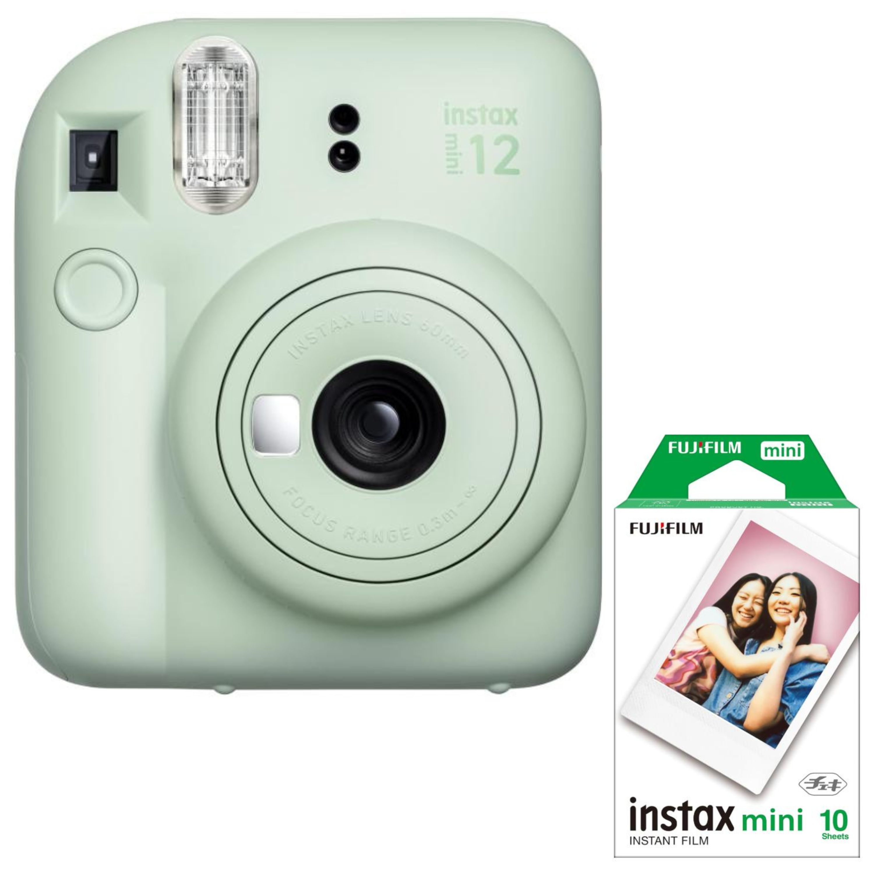 【 送料無料 】 富士フイルム チェキ instax mini 12 ミントグリーン 本体＋専用フィルム10枚付き スターターセット