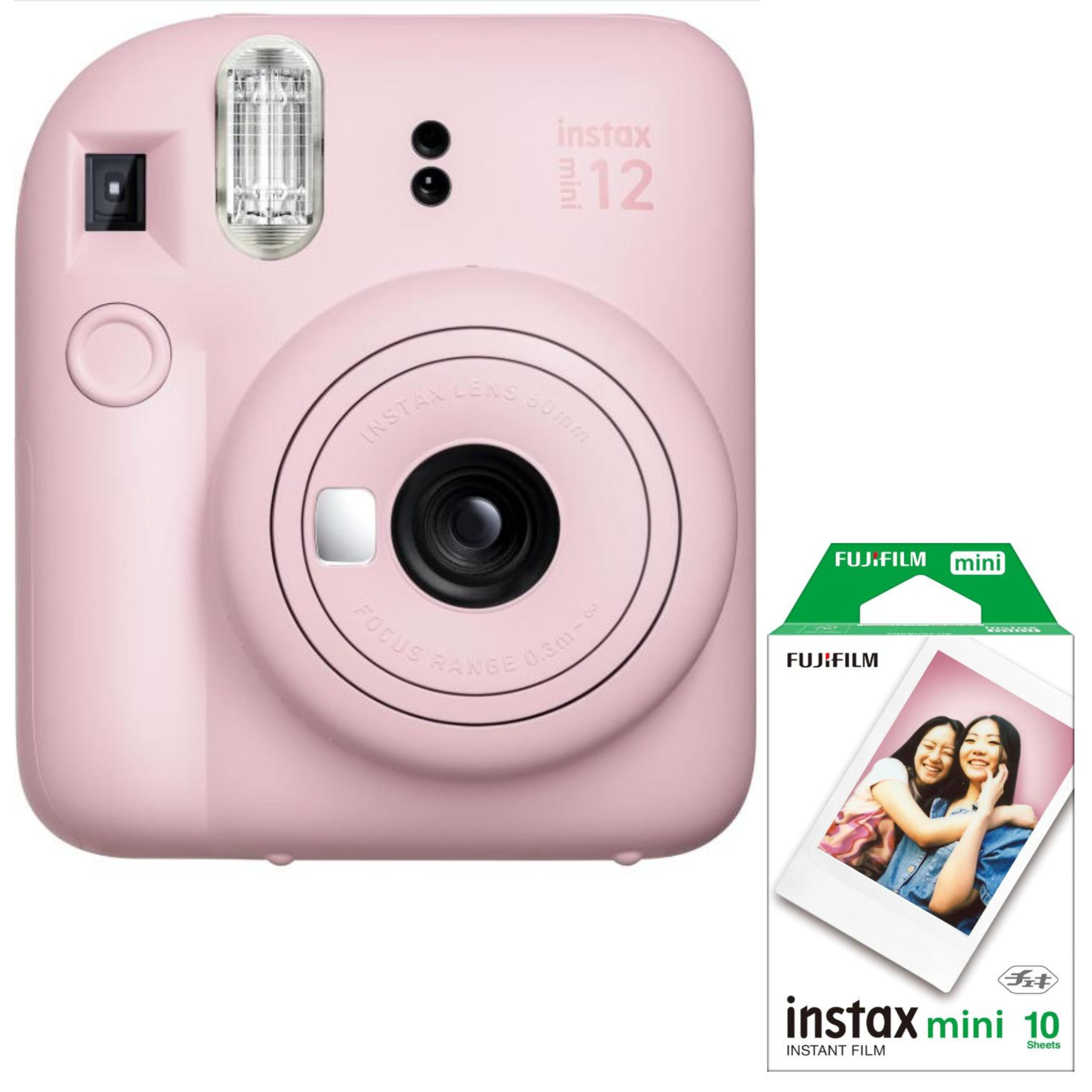 【 送料無料 】 富士フイルム チェキ instax mini 12 ブロッサムピンク 本体＋専用フィルム10枚付き スターターセット