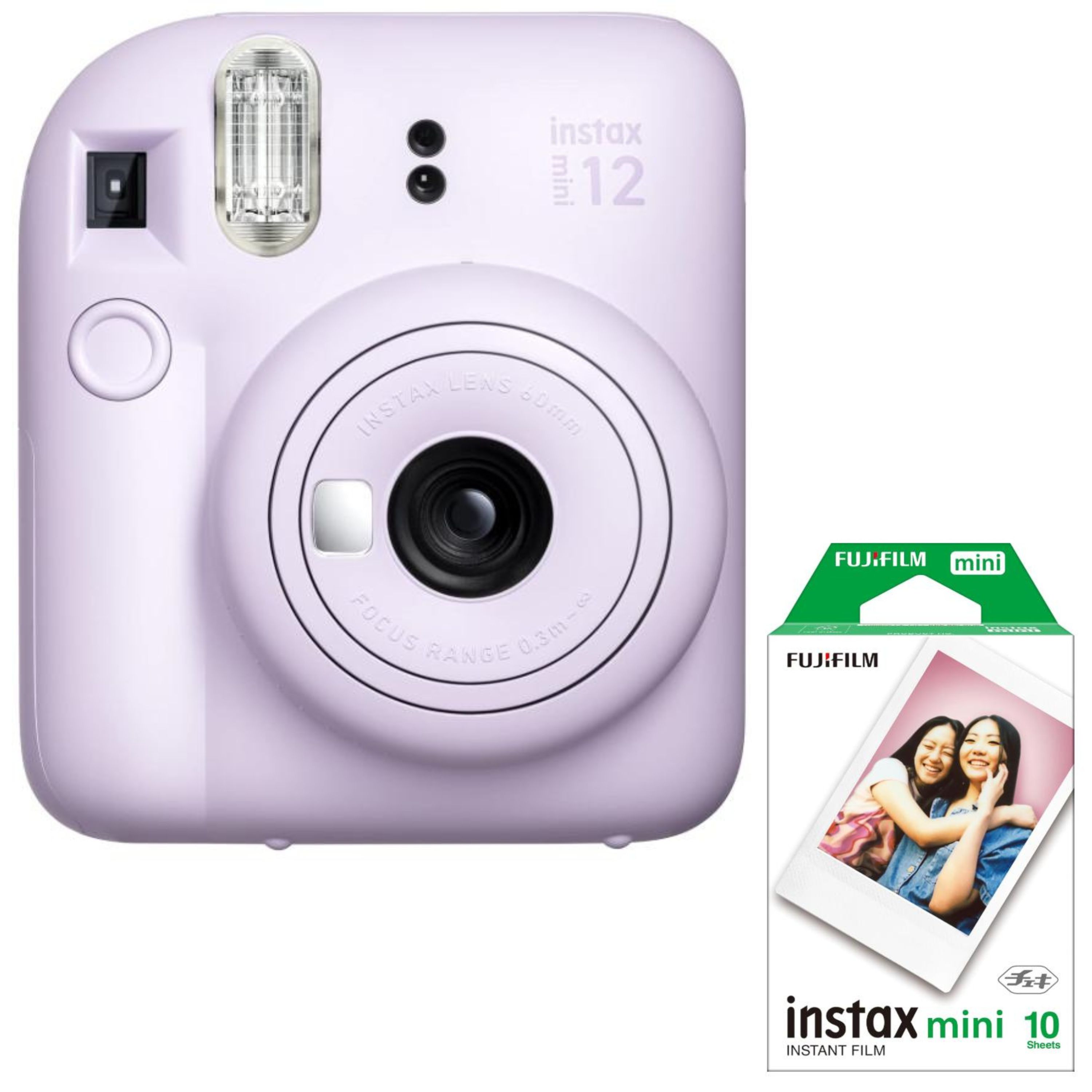 【 送料無料 】 富士フイルム チェキ instax mini 12 ライラックパープル 本体＋専用フィルム10枚付き スターターセット
