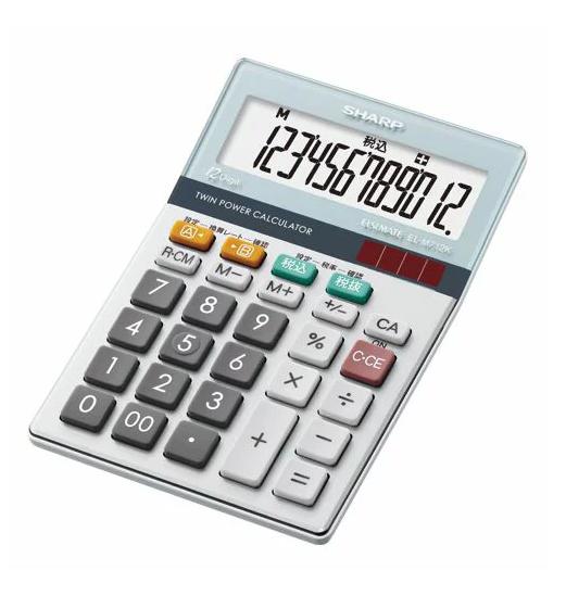 シャープ 12桁小型卓上電卓 EL-M712K-X グリーン購入法適合 デスクタイプ 大型表示