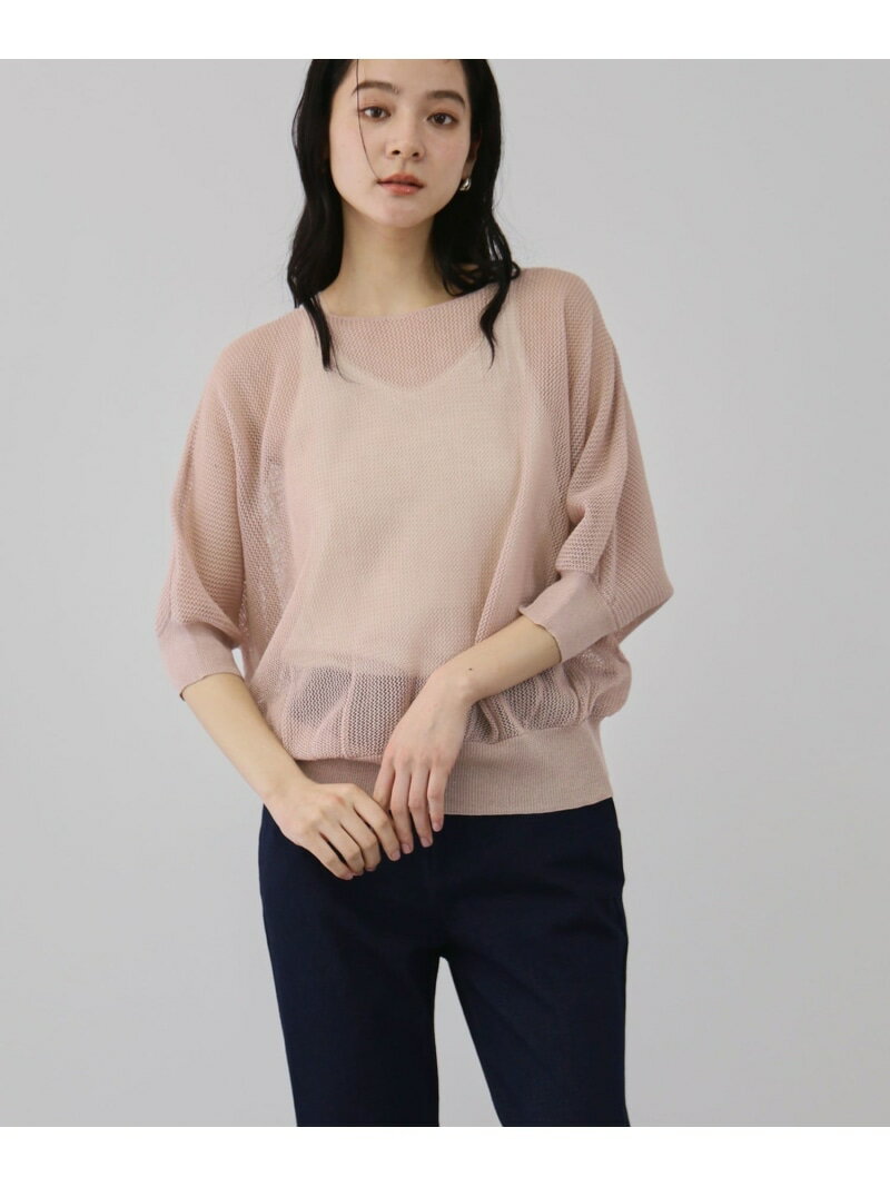 【SALE／10%OFF】リネニースパークリングニットプルオーバー QUEENS COURT クイーンズコート トップス ニット ピンク ブラウン ホワイト【RBA_E】【送料無料】[Rakuten Fashion]