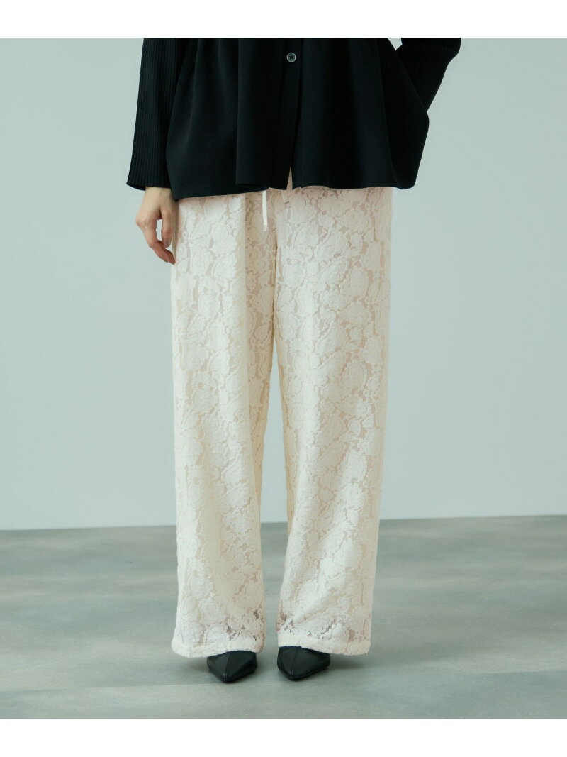 ブラッシュレースイージーワイドパンツ≪手洗い可能≫ VICKY ビッキー パンツ その他のパンツ ホワイト ブラック【送料無料】[Rakuten Fashion]