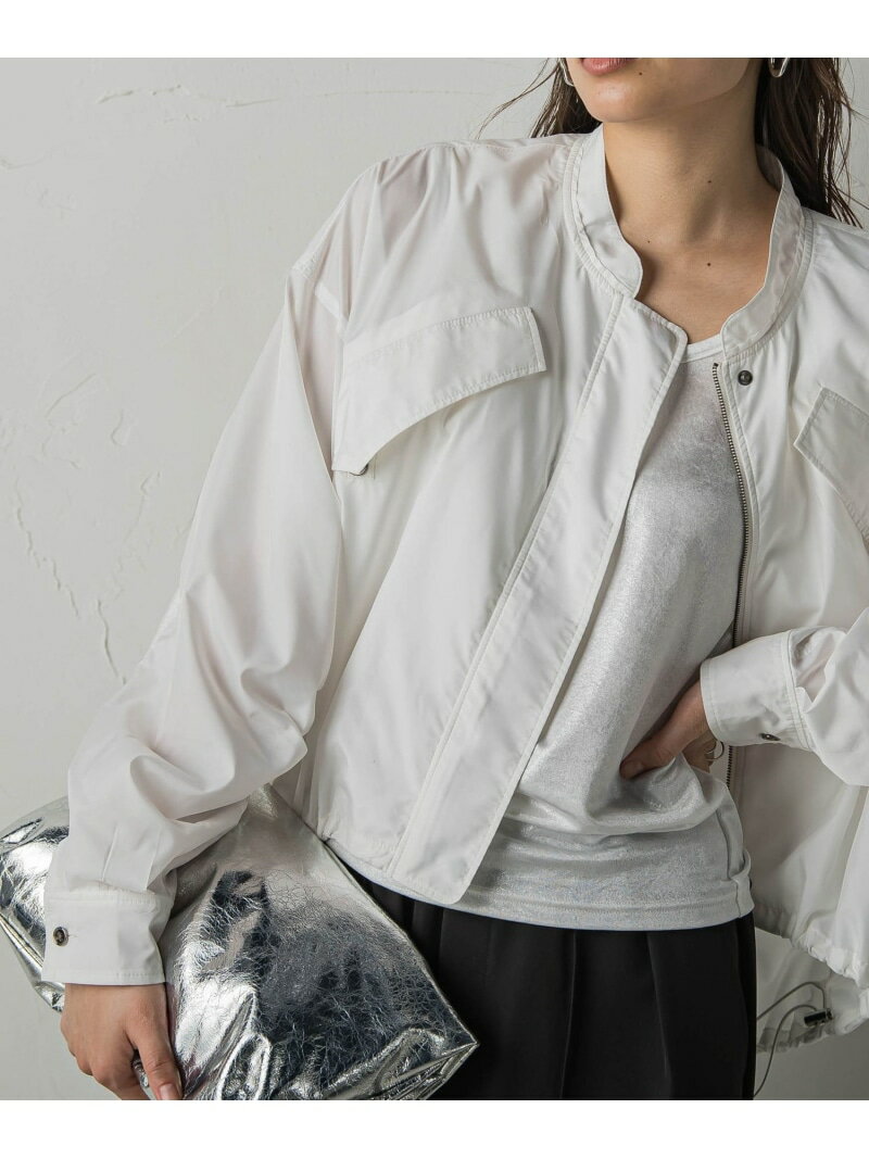 【SALE／50%OFF】ギャザースリーブナイロンブルゾン≪洗濯機で洗える≫ MAYSON GREY メイソングレイ ジャケット・アウター テーラードジャケット・ブレザー ホワイト グレー ブラック【RBA_E】【送料無料】[Rakuten Fashion]