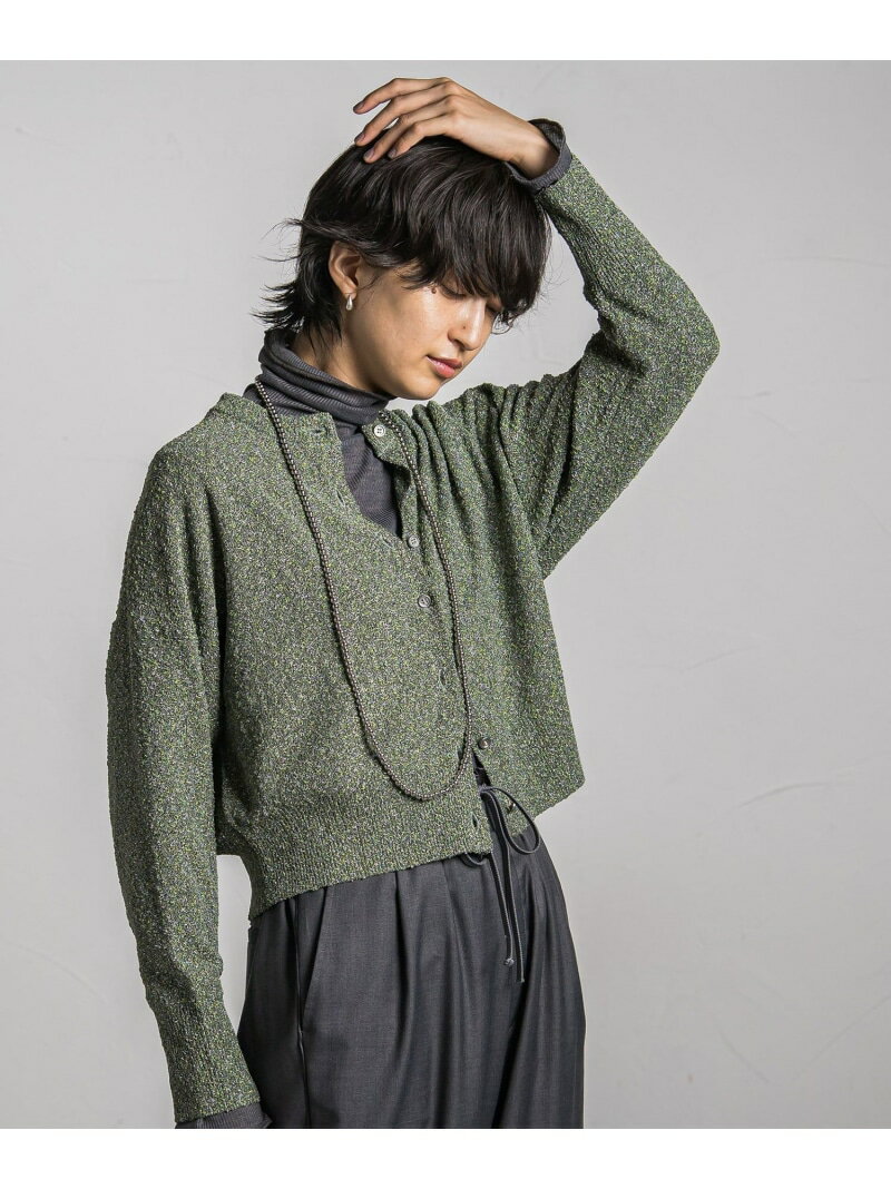 ラメショートニットカーディガン≪手洗い可能≫ MAYSON GREY メイソングレイ トップス ニット グリーン ブラック