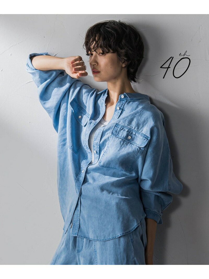 【40周年限定】カラーデニムドルマンシャツ MAYSON GREY メイソングレイ トップス シャツ・ブラウス ブルー ピンク【送料無料】[Rakuten Fashion]