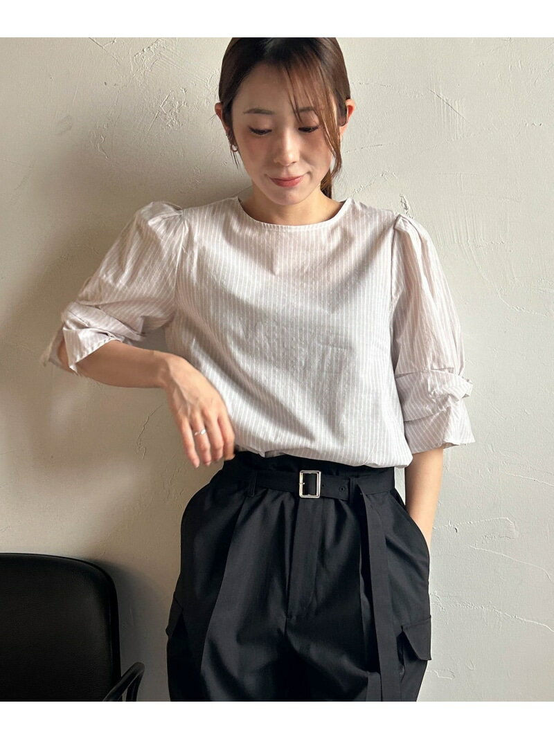 【SALE／40%OFF】【WEB限定】ラメストライプ袖タックブラウス ≪手洗い可能≫ LAUTREAMONT ロートレアモン トップス シャツ・ブラウス ブルー グリーン ベージュ【RBA_E】【送料無料】[Rakuten Fashion]