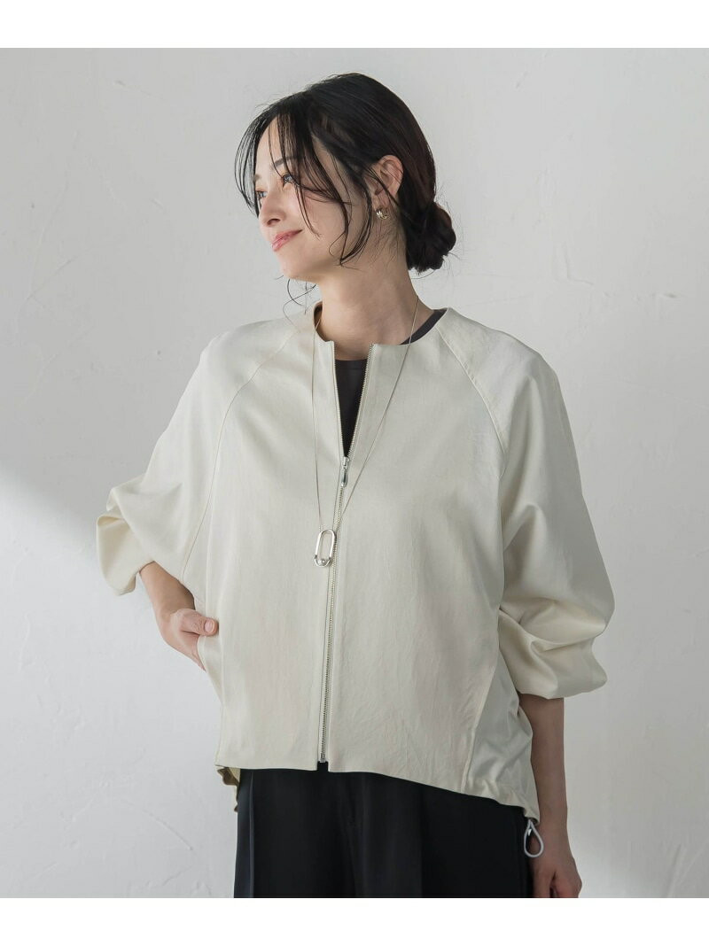 Rakuten - 【SALE／30%OFF】サテンジップブルゾン≪手洗い≫ LAUTREAMONT ロートレアモン ジャケット・アウター テーラードジャケット・ブレザー ホワイト ブラウン【RBA_E】【送料無料】[Rakuten Fashion]