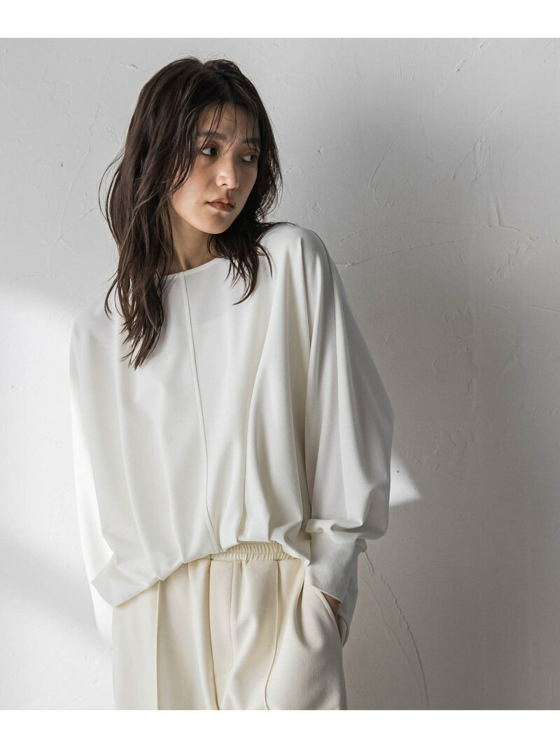 " 叶える " タックヘムドルマンショートプルオーバー MAYSON GREY メイソングレイ トップス カットソー・Tシャツ ネイビー ホワイト ブルー