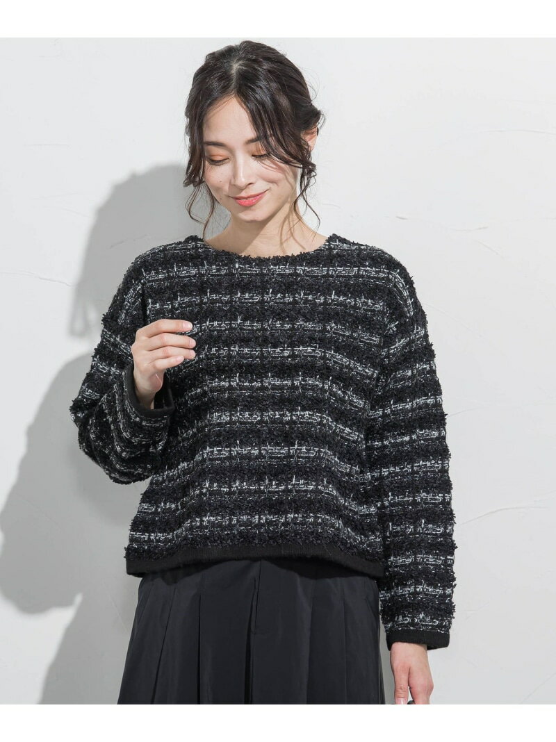 Rakuten - 【SALE／40%OFF】フェザーボーダーニット≪手洗い可能≫ LAUTREAMONT ロートレアモン トップス ニット ホワイト ブラック【RBA_E】【送料無料】[Rakuten Fashion]