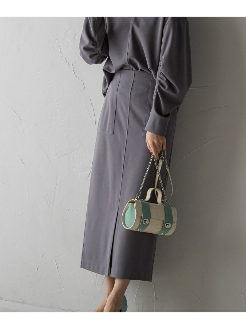 【SALE／60%OFF】カットジョーゼットフロントベンツストレートスカート≪セットアップ対応/手洗