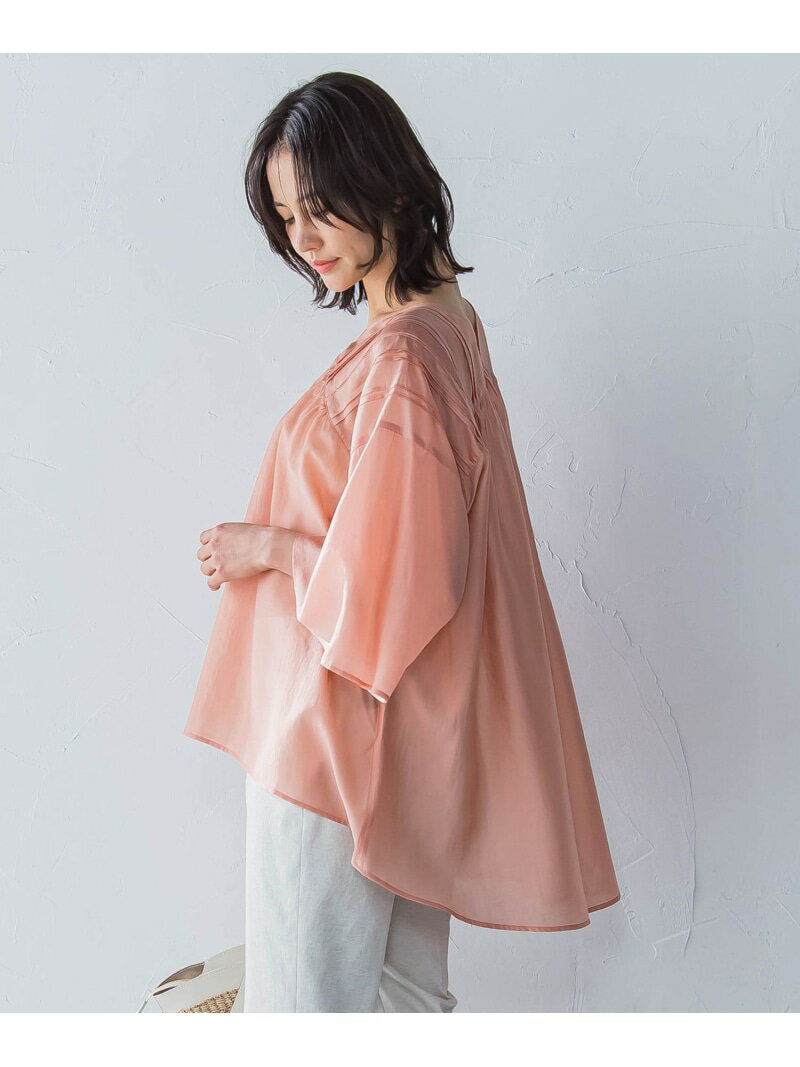 ピンタックレースチュニックブラウス≪手洗い可能≫ LAUTREAMONT ロートレアモン トップス 