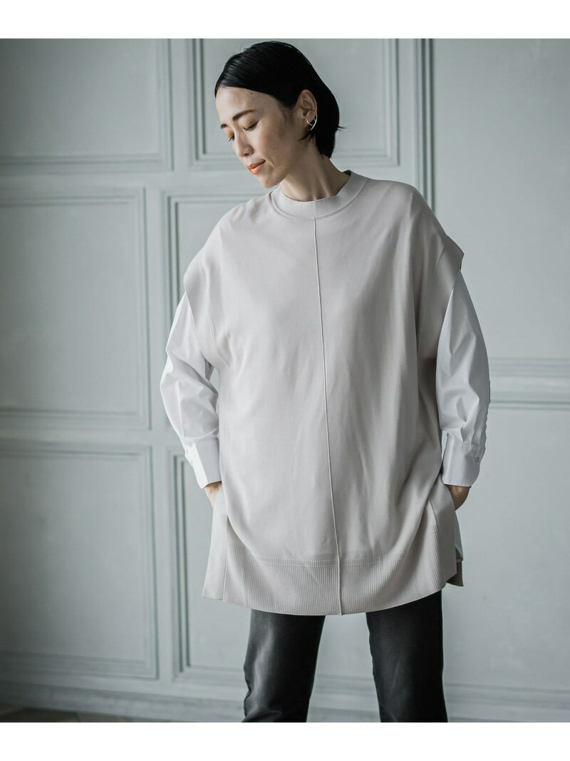 ECO LUXニットジレ la.f... ラ・エフ トップス ニット ベージュ ブルー グレー