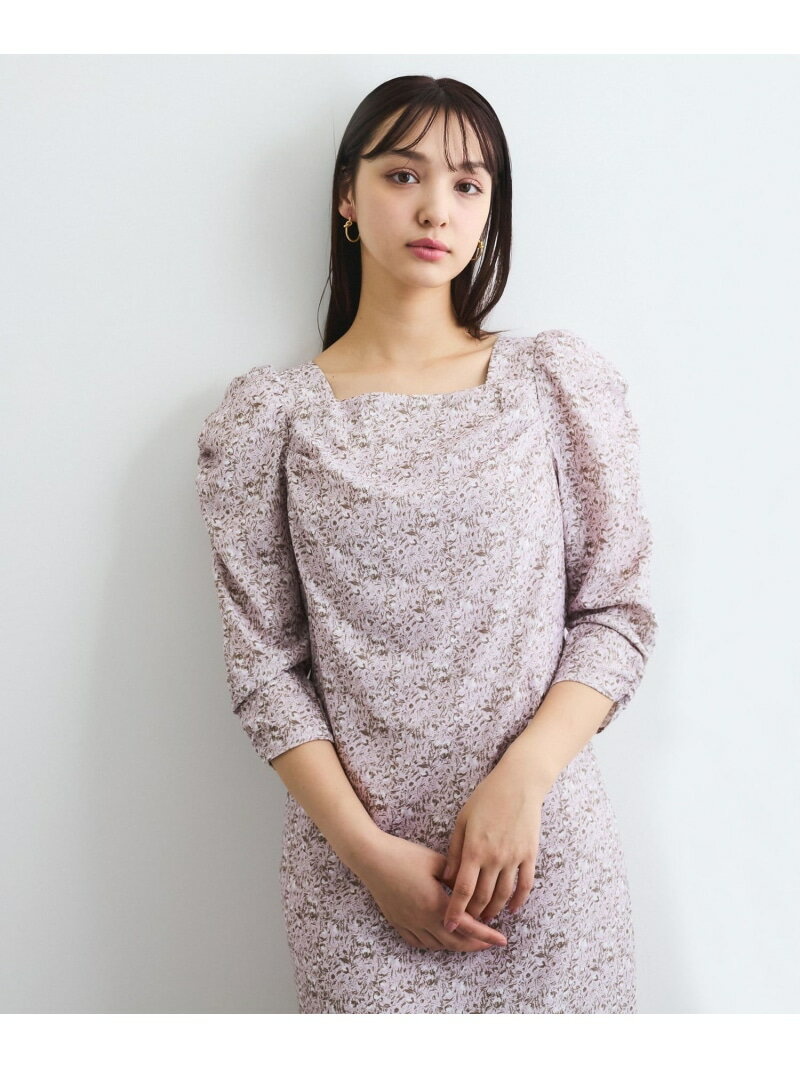 【SALE／50%OFF】ヴィンテージフラワードレープワンピース≪手洗い可能≫ QUEENS COURT クイーンズコート ワンピース・ドレス ワンピース ブラック ピンク【RBA_E】【送料無料】[Rakuten Fashion]