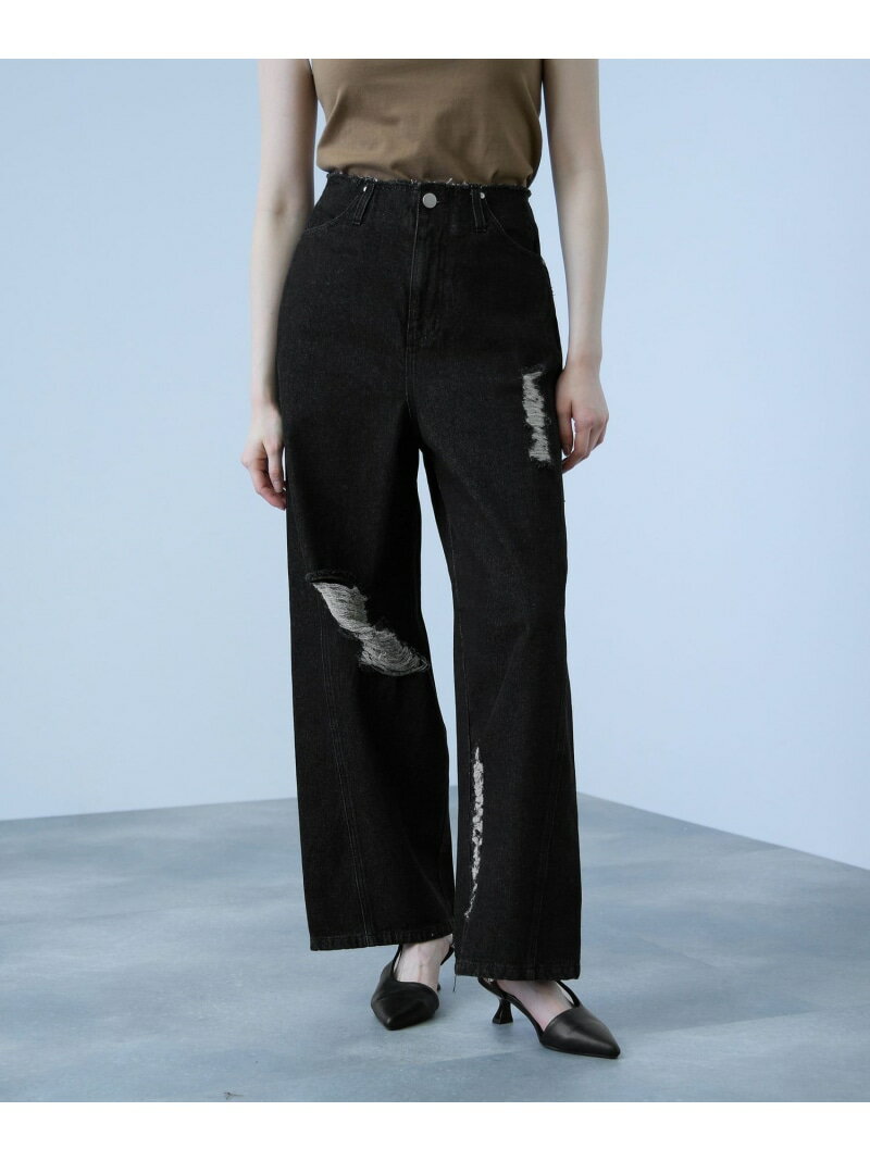 【SALE／10%OFF】【大人の抜け感】デニムカットオフダメージパンツ VICKY ビッキー パンツ その他のパンツ ネイビー ブラック ブルー【RBA_E】【送料無料】[Rakuten Fashion]