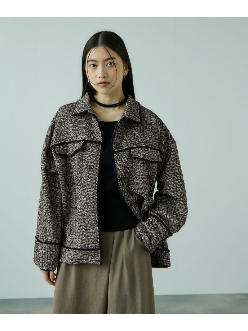 MIXツィードCPOジャケット VICKY ビッキー ジャケット・アウター テーラードジャケット・ブレザー ブラウン ブラック【送料無料】[Rakuten Fashion]