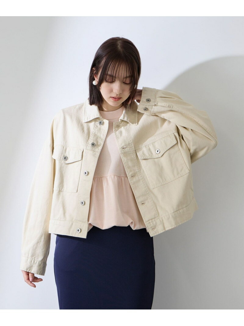 Rakuten - 【SALE／15%OFF】カラーデニムボクシーフィットブルゾン≪洗濯機で洗える≫ QUEENS COURT クイーンズコート ジャケット・アウター テーラードジャケット・ブレザー ブルー ホワイト【RBA_E】【送料無料】[Rakuten Fashion]