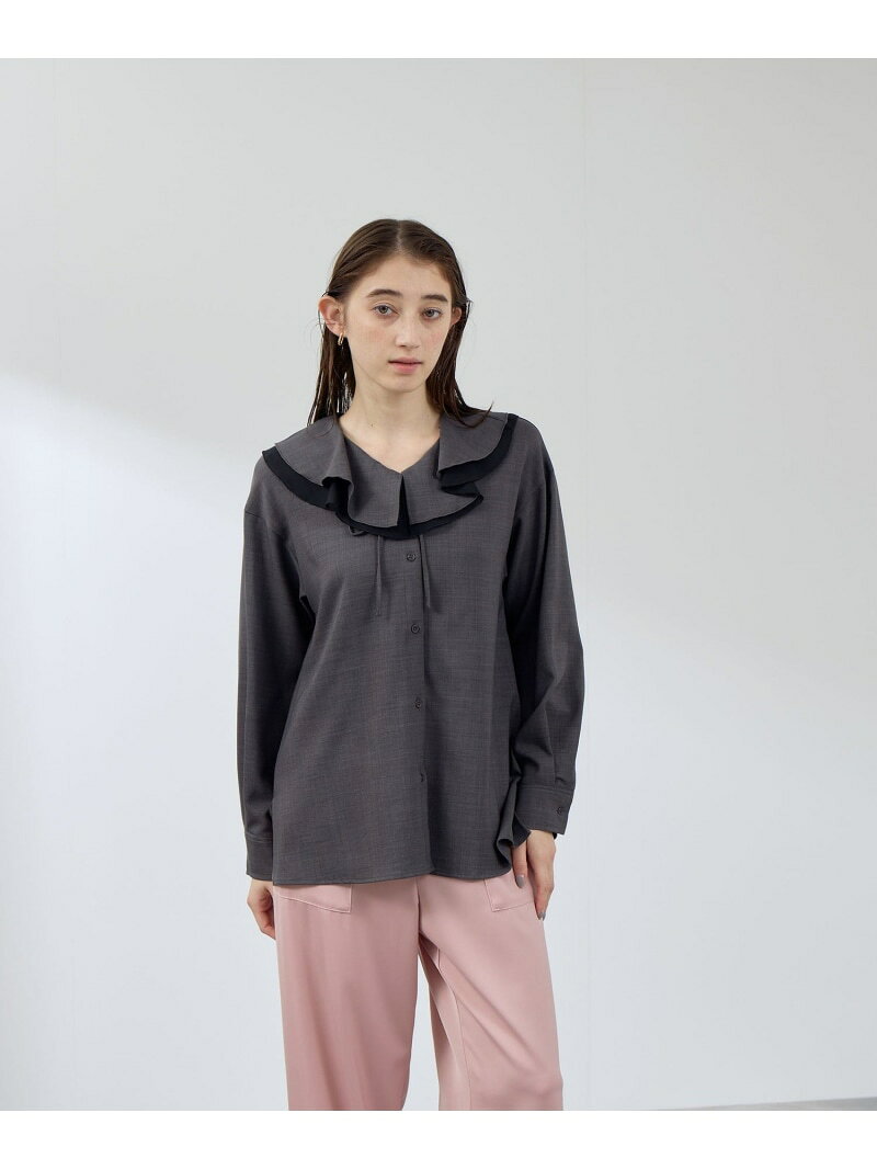 ナチュラルストレッチフレアカラーブラウス≪手洗い可能≫ QUEENS COURT クイーンズコート トップス シャツ・ブラウス ブラック【送料無料】[Rakuten Fashion]