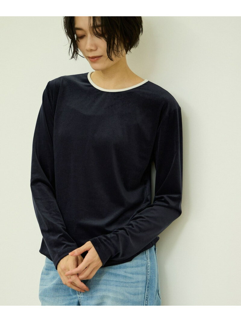 Rakuten - 【SALE／30%OFF】シアーベロアロングスリーブカットソー【日本製】 VICKY ビッキー トップス カットソー・Tシャツ ネイビー ホワイト グレー【RBA_E】【送料無料】[Rakuten Fashion]
