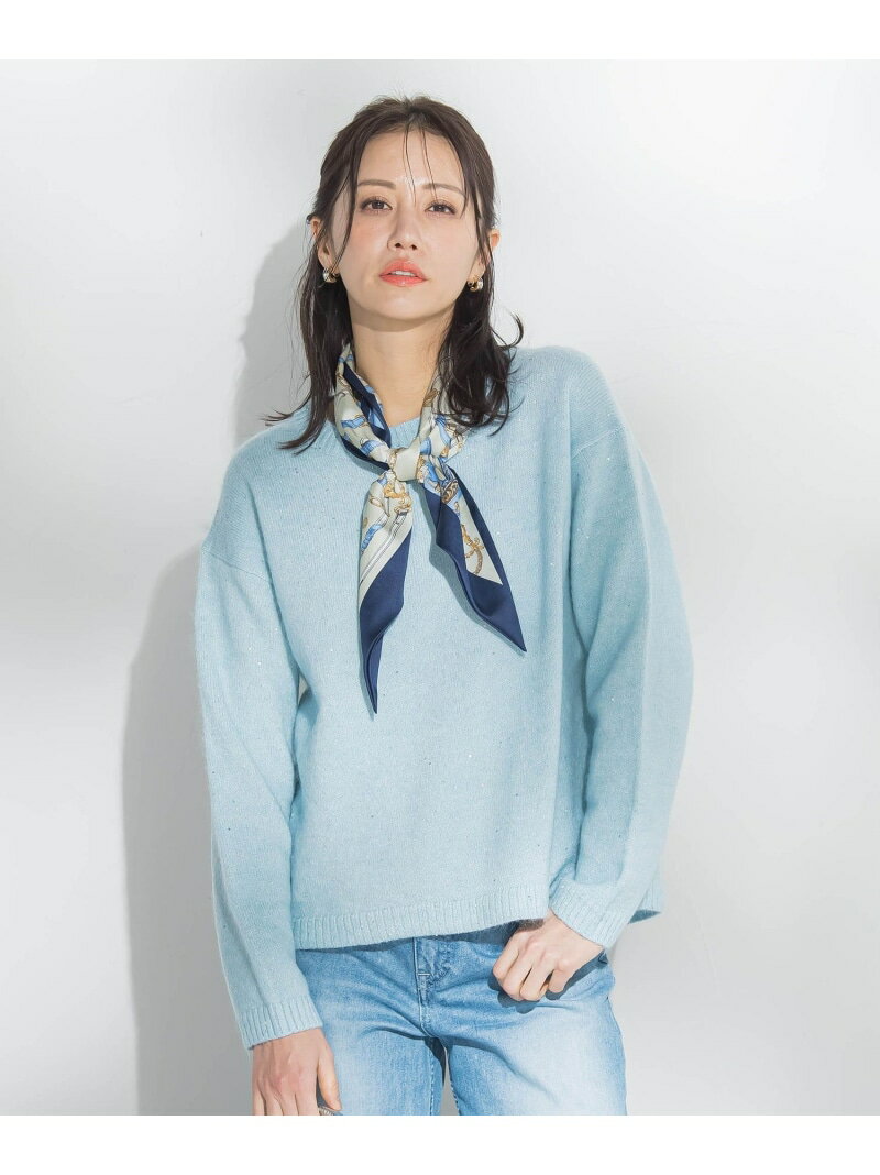 Rakuten - 【SALE／50%OFF】スパンコールクルーネックニット≪洗える≫ LAUTREAMONT ロートレアモン トップス ニット ネイビー グリーン ブルー ベージュ【RBA_E】【送料無料】[Rakuten Fashion]