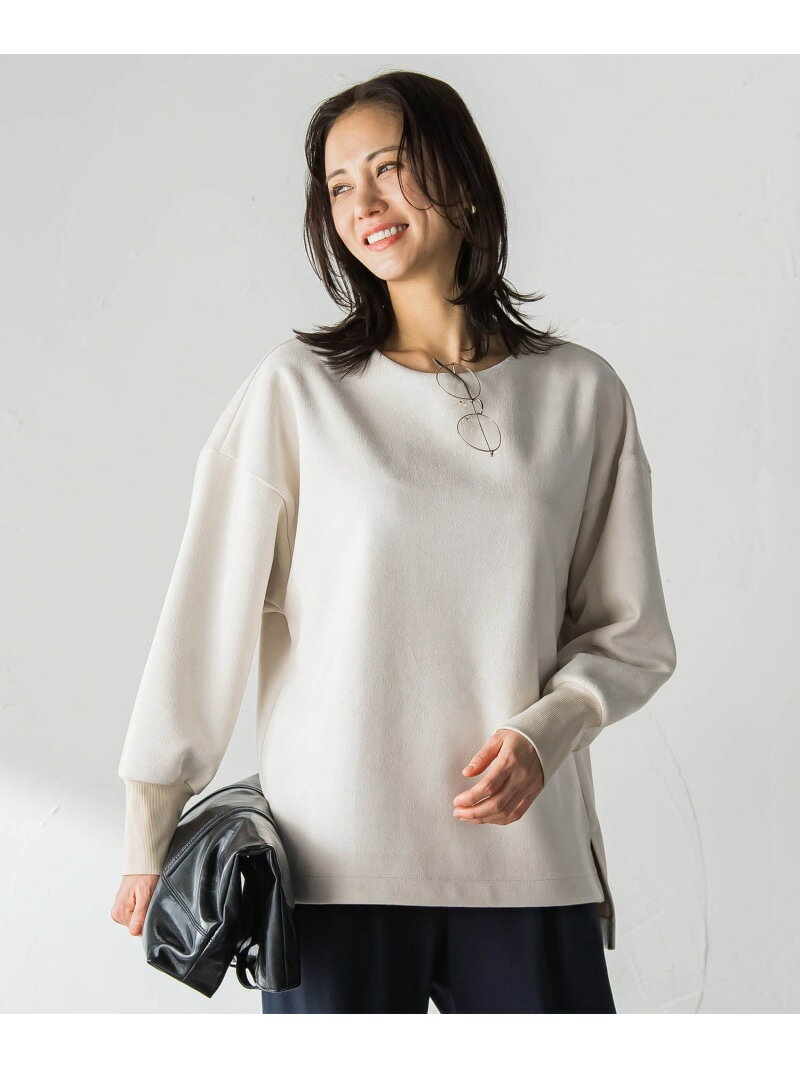 【WEB限定】フェイクスエードプルオーバー≪セットアップ対応/洗える≫ LAUTREAMONT ロートレアモン トップス カットソー・Tシャツ ピンク グレー ベージュ ブルー【送料無料】[Rakuten Fashion]