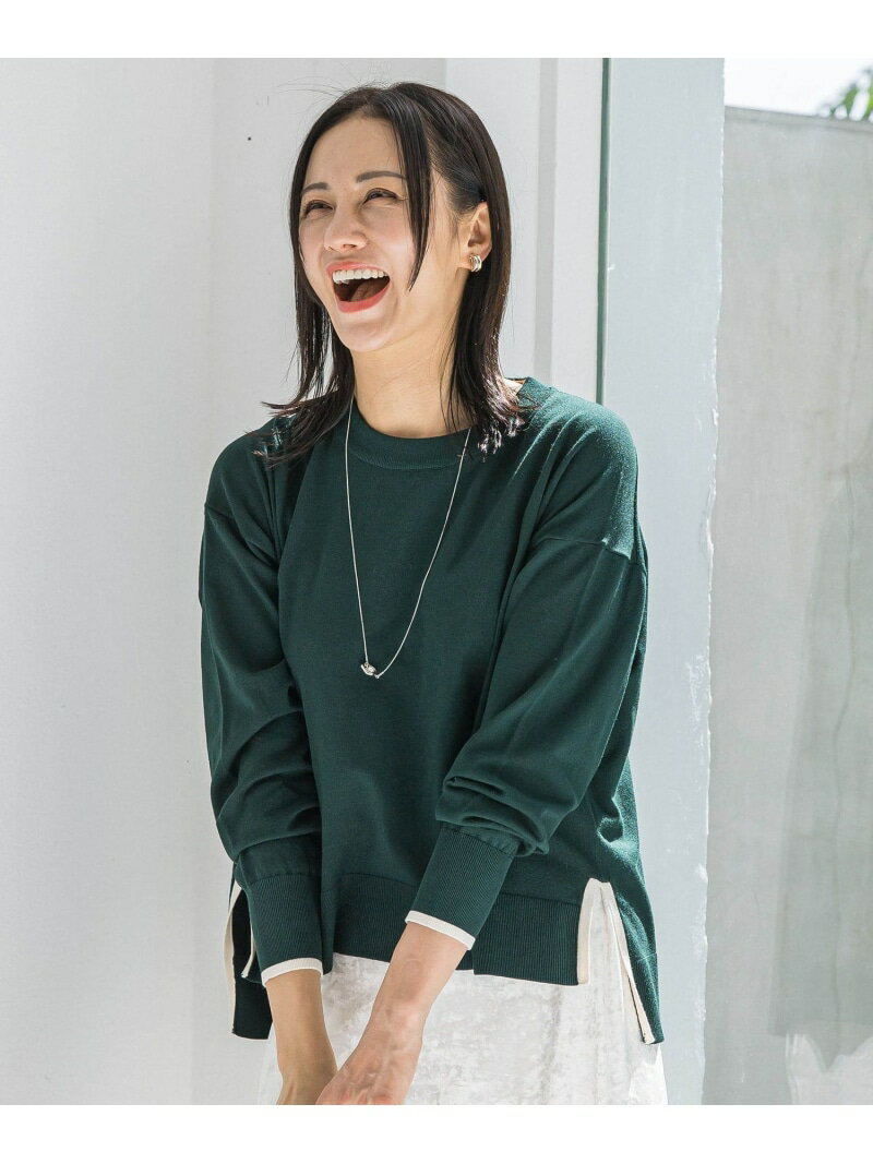 【WEB限定】カラー配色ニット≪洗える≫ LAUTREAMONT ロートレアモン トップス ニット ホワイト ワインレッド ネイビー【送料無料】[Rakuten Fashion]