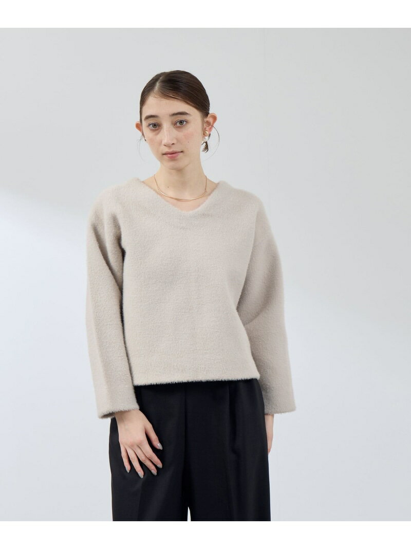 Rakuten - 【SALE／40%OFF】フェレットタッチWフェイスボクシーニット≪手洗い可能≫ QUEENS COURT クイーンズコート トップス ニット ネイビー ブラック ブラウン ホワイト ベージュ【RBA_E】【送料無料】[Rakuten Fashion]