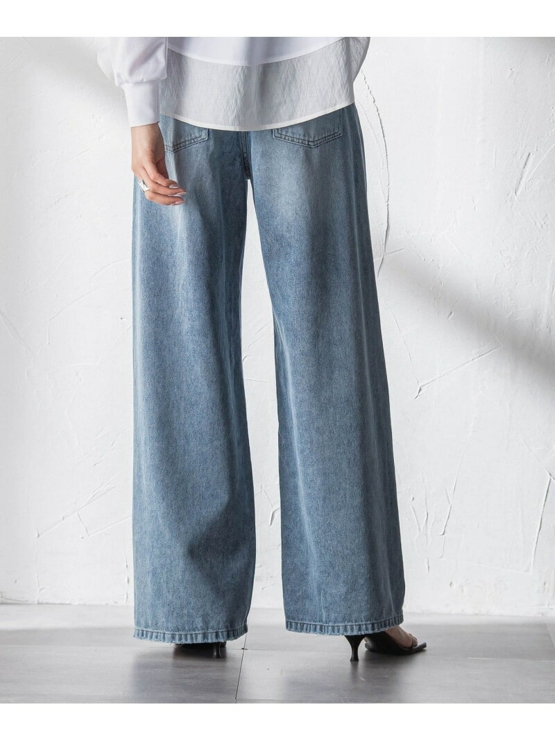 デニムワイドパンツ≪洗濯機で洗える≫ MAYSON GREY メイソングレイ パンツ ジーンズ・デニムパンツ ブルー ホワイト【送料無料】[Rakuten Fashion]