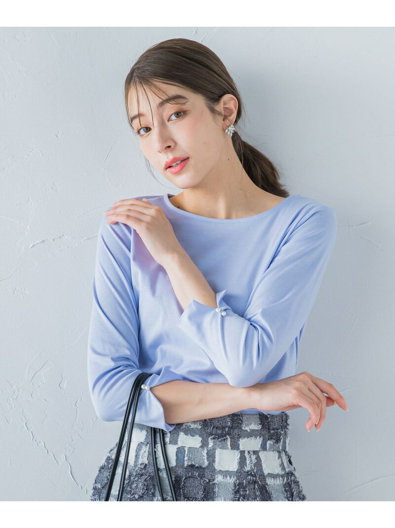 【SALE／60%OFF】パール付きクルーネックプルオーバー ≪手洗い可能≫ ketty ケティ トップス カットソー・Tシャツ ブルー ホワイト ブラック【RBA_E】[Rakuten Fashion]のサムネイル