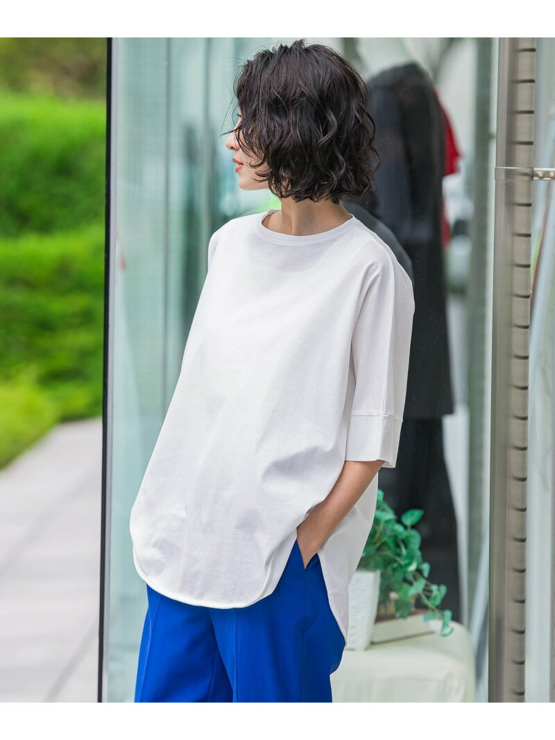 ビッグシルエットTシャツ≪手洗い可能≫ la.f... ラ・エフ トップス カットソー・Tシャツ イエロー ブラック ホワイト ベージュ
